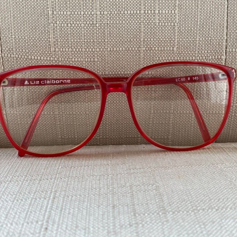 Vintage Liz Claiborne Unisex Eyeglasses Frame Red Tone LC60 R 145 Glasses - Picture 3 of 11
